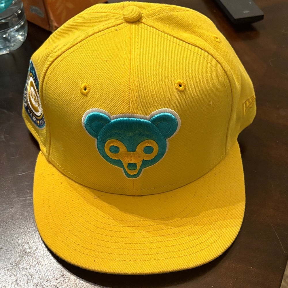 New Era Yellow Cap with Blue Bear Design